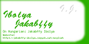 ibolya jakabffy business card